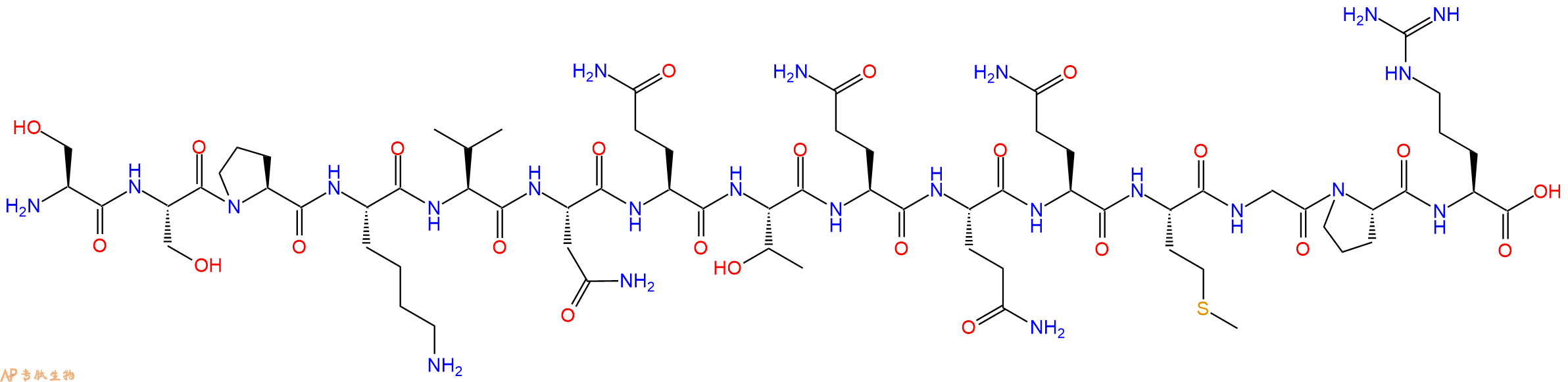 专肽生物产品H2N-Ser-Ser-Pro-Lys-Val-Asn-Gln-Thr-Gln-Gln-Gln-Met-Gly-Pro-Arg-OH