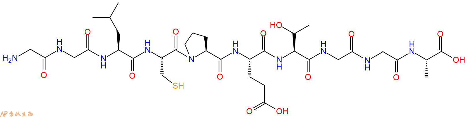 专肽生物产品H2N-Gly-Gly-Leu-Cys-Pro-Glu-Thr-Gly-Gly-Ala-OH