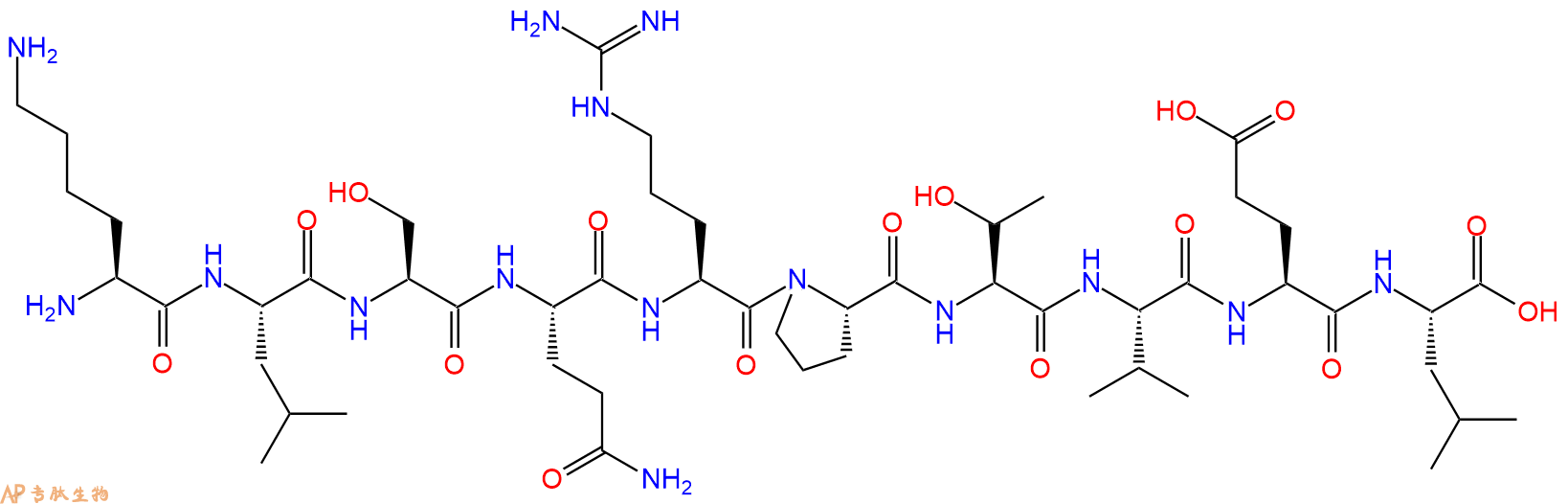 专肽生物产品H2N-Lys-Leu-Ser-Gln-Arg-Pro-Thr-Val-Glu-Leu-OH