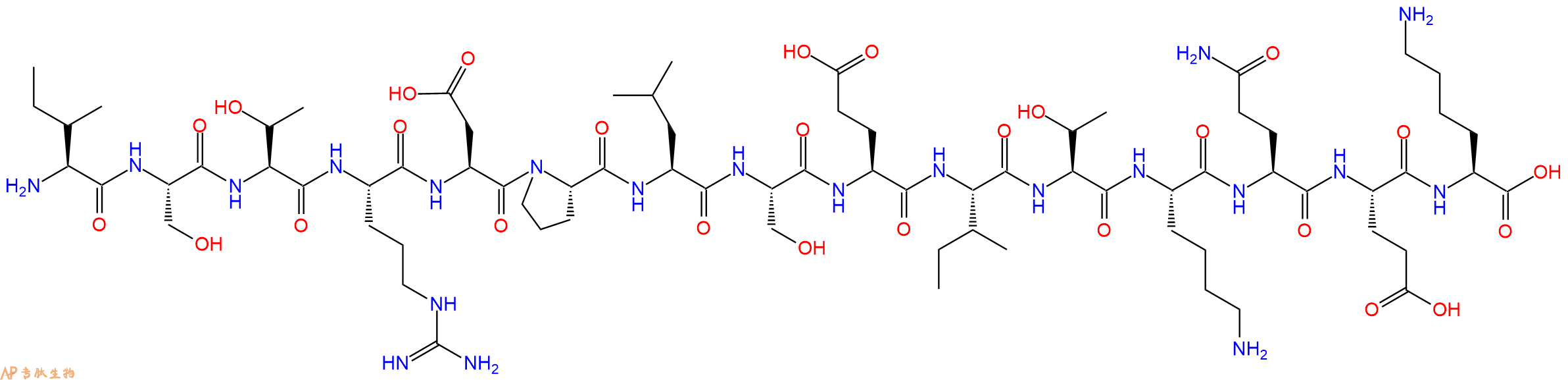 专肽生物产品H2N-Ile-Ser-Thr-Arg-Asp-Pro-Leu-Ser-Glu-Ile-Thr-Lys-Gln-Glu-Lys-OH