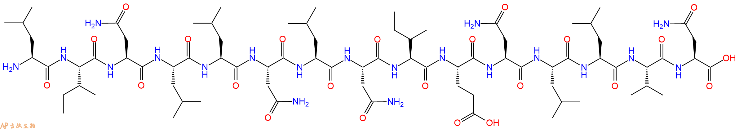 专肽生物产品H2N-Leu-Ile-Asn-Leu-Leu-Asn-Leu-Asn-Ile-Glu-Asn-Leu-Leu-Val-Asn-OH