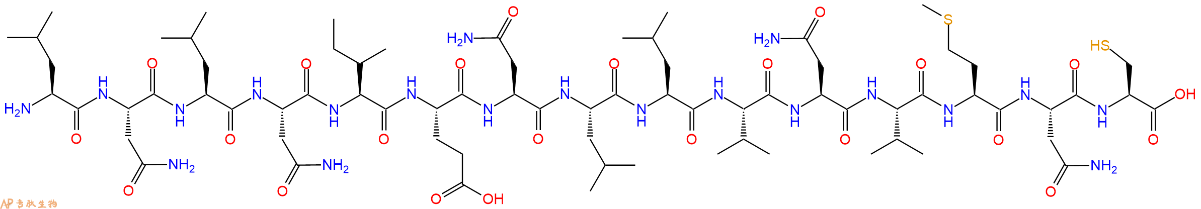 专肽生物产品H2N-Leu-Asn-Leu-Asn-Ile-Glu-Asn-Leu-Leu-Val-Asn-Val-Met-Asn-Cys-OH