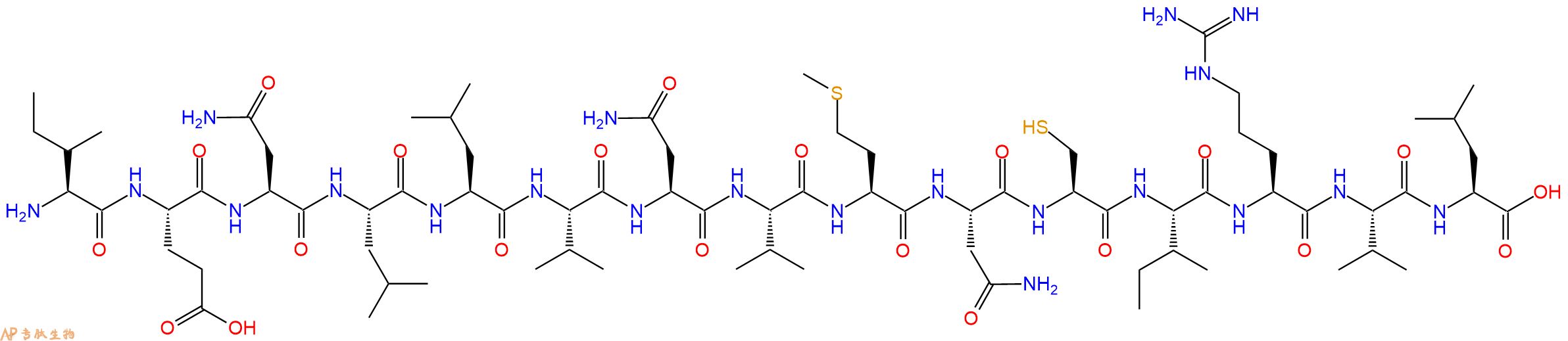 专肽生物产品H2N-Ile-Glu-Asn-Leu-Leu-Val-Asn-Val-Met-Asn-Cys-Ile-Arg-Val-Leu-OH