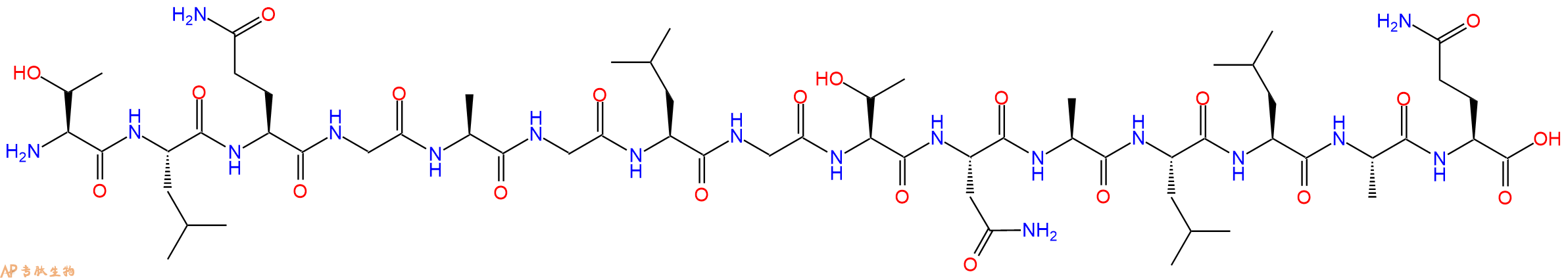 专肽生物产品H2N-Thr-Leu-Gln-Gly-Ala-Gly-Leu-Gly-Thr-Asn-Ala-Leu-Leu-Ala-Gln-OH