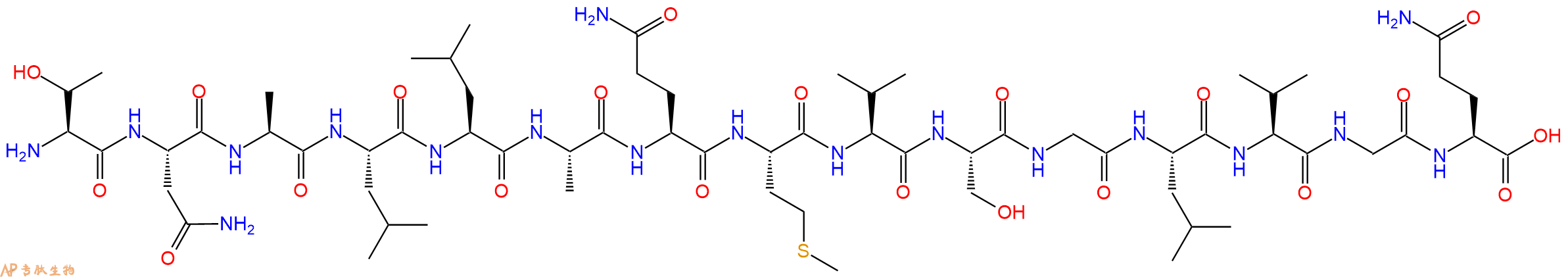 专肽生物产品H2N-Thr-Asn-Ala-Leu-Leu-Ala-Gln-Met-Val-Ser-Gly-Leu-Val-Gly-Gln-OH