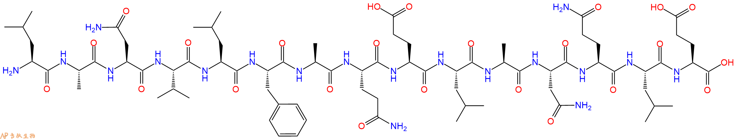 专肽生物产品H2N-Leu-Ala-Asn-Val-Leu-Phe-Ala-Gln-Glu-Leu-Ala-Asn-Gln-Leu-Glu-OH