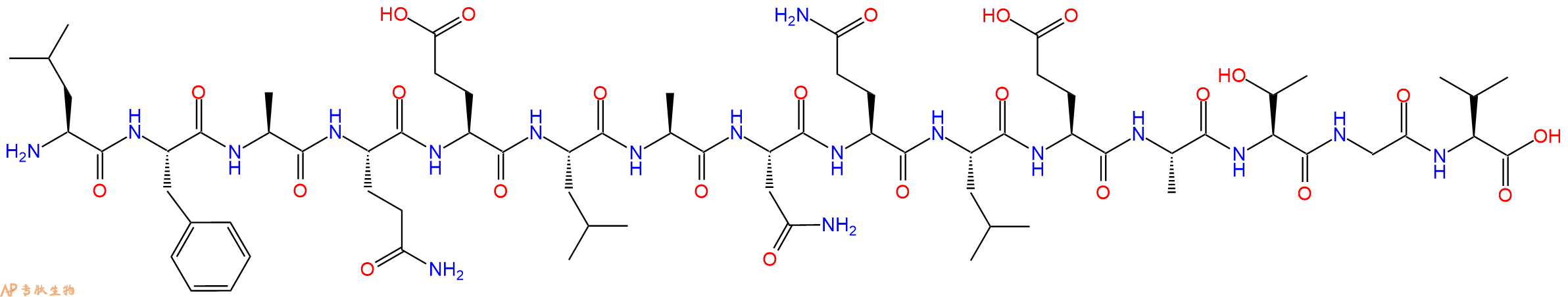专肽生物产品H2N-Leu-Phe-Ala-Gln-Glu-Leu-Ala-Asn-Gln-Leu-Glu-Ala-Thr-Gly-Val-OH