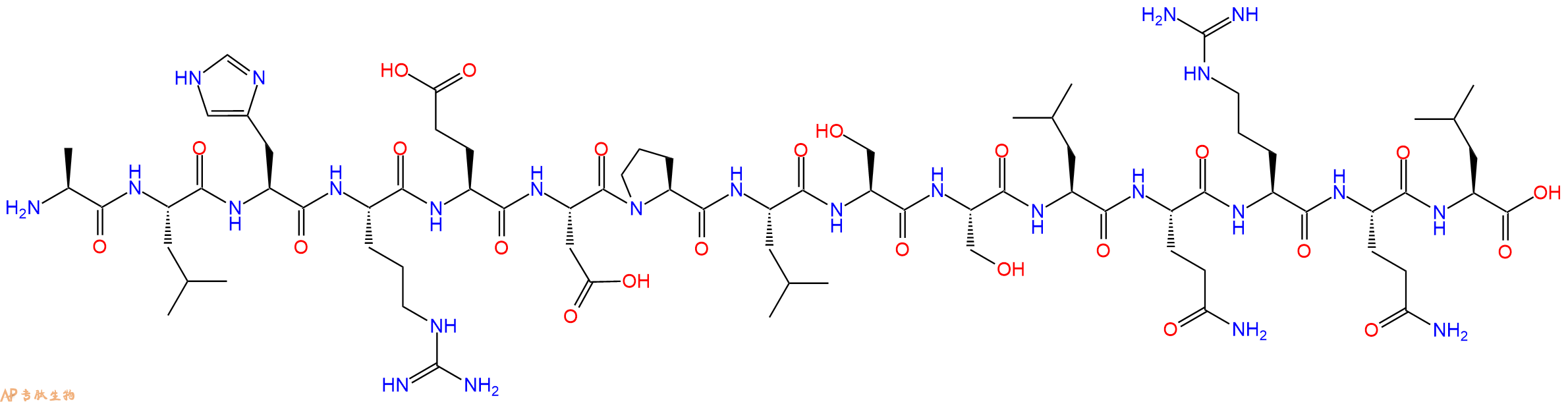 专肽生物产品H2N-Ala-Leu-His-Arg-Glu-Asp-Pro-Leu-Ser-Ser-Leu-Gln-Arg-Gln-Leu-OH