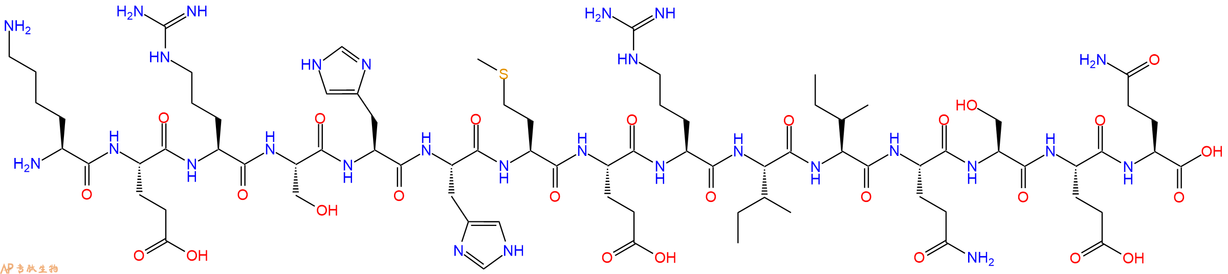 专肽生物产品H2N-Lys-Glu-Arg-Ser-His-His-Met-Glu-Arg-Ile-Ile-Gln-Ser-Glu-Gln-OH