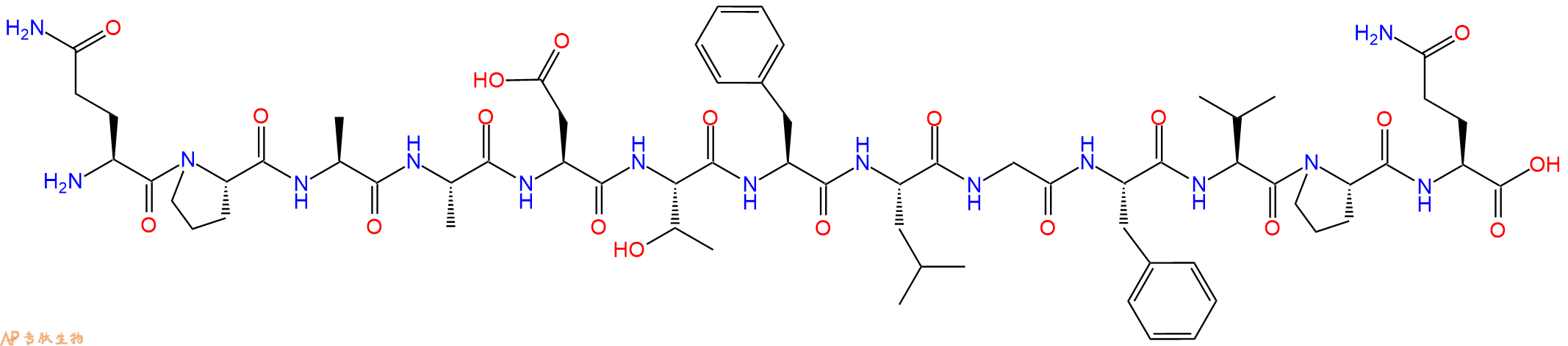 专肽生物产品H2N-Gln-Pro-Ala-Ala-Asp-Thr-Phe-Leu-Gly-Phe-Val-Pro-Gln-OH
