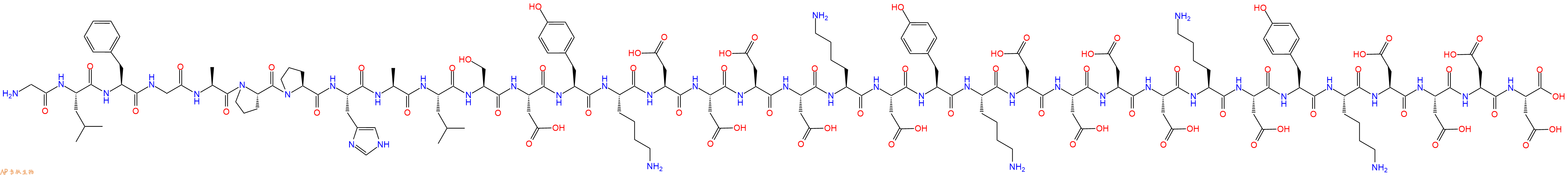 专肽生物产品H2N-Gly-Leu-Phe-Gly-Ala-Pro-Pro-His-Ala-Leu-Ser-Asp-Tyr-Lys-Asp-Asp-Asp-Asp-Lys-Asp-Tyr-Lys-Asp-Asp-Asp-Asp-Lys-Asp-Tyr-Lys-Asp-Asp-Asp-Asp-OH
