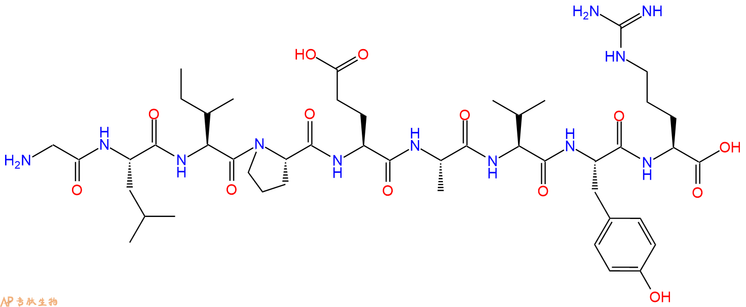 专肽生物产品H2N-Gly-Leu-Ile-Pro-Glu-Ala-Val-Tyr-Arg-OH