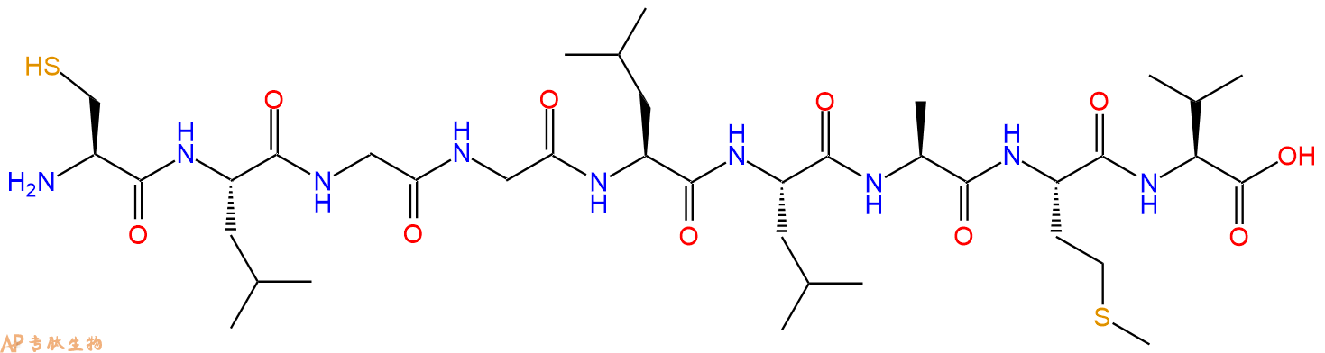 专肽生物产品H2N-Cys-Leu-Gly-Gly-Leu-Leu-Ala-Met-Val-OH