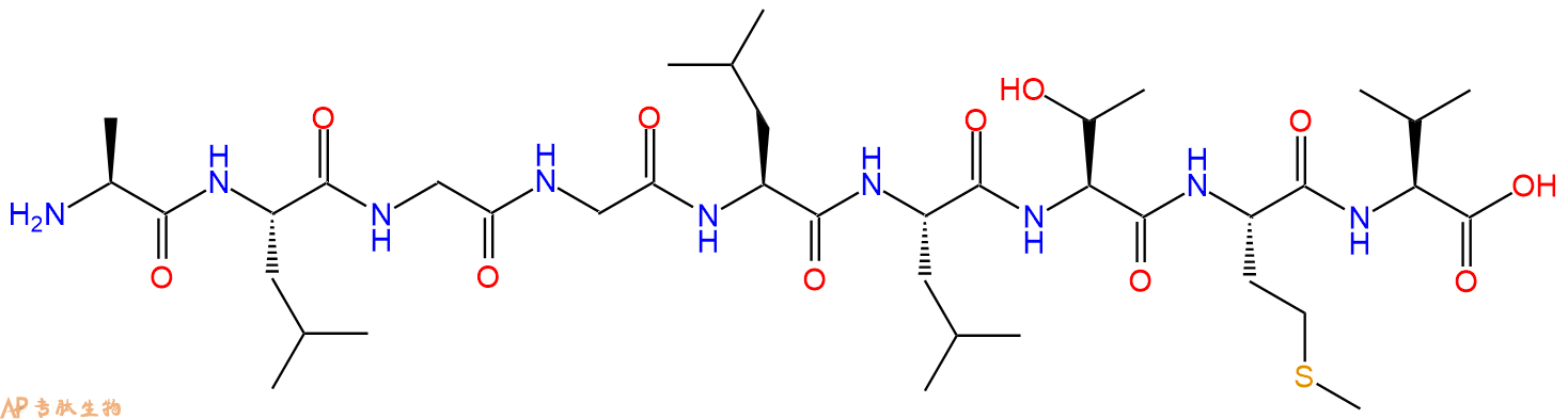 专肽生物产品H2N-Ala-Leu-Gly-Gly-Leu-Leu-Thr-Met-Val-OH