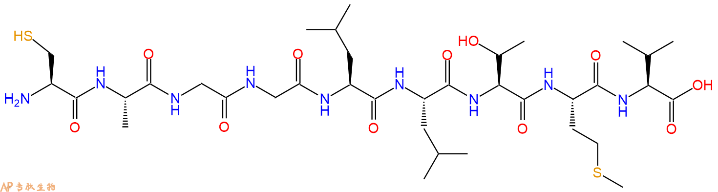 专肽生物产品H2N-Cys-Ala-Gly-Gly-Leu-Leu-Thr-Met-Val-OH