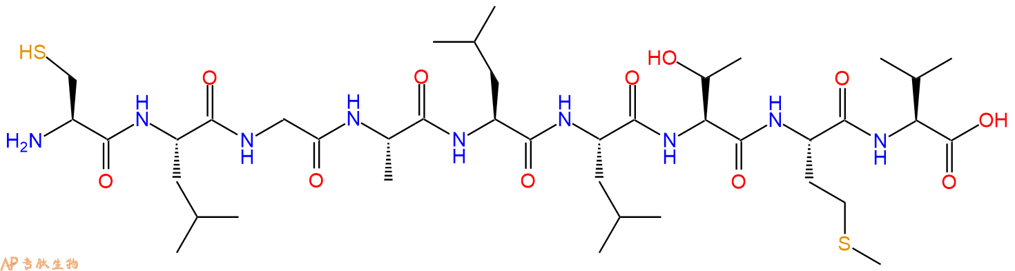 专肽生物产品H2N-Cys-Leu-Gly-Ala-Leu-Leu-Thr-Met-Val-OH