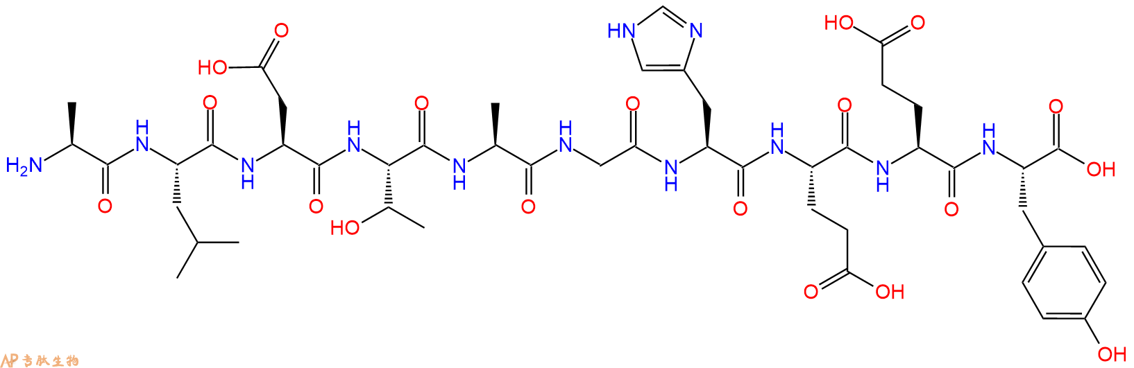 专肽生物产品H2N-Ala-Leu-Asp-Thr-Ala-Gly-His-Glu-Glu-Tyr-OH