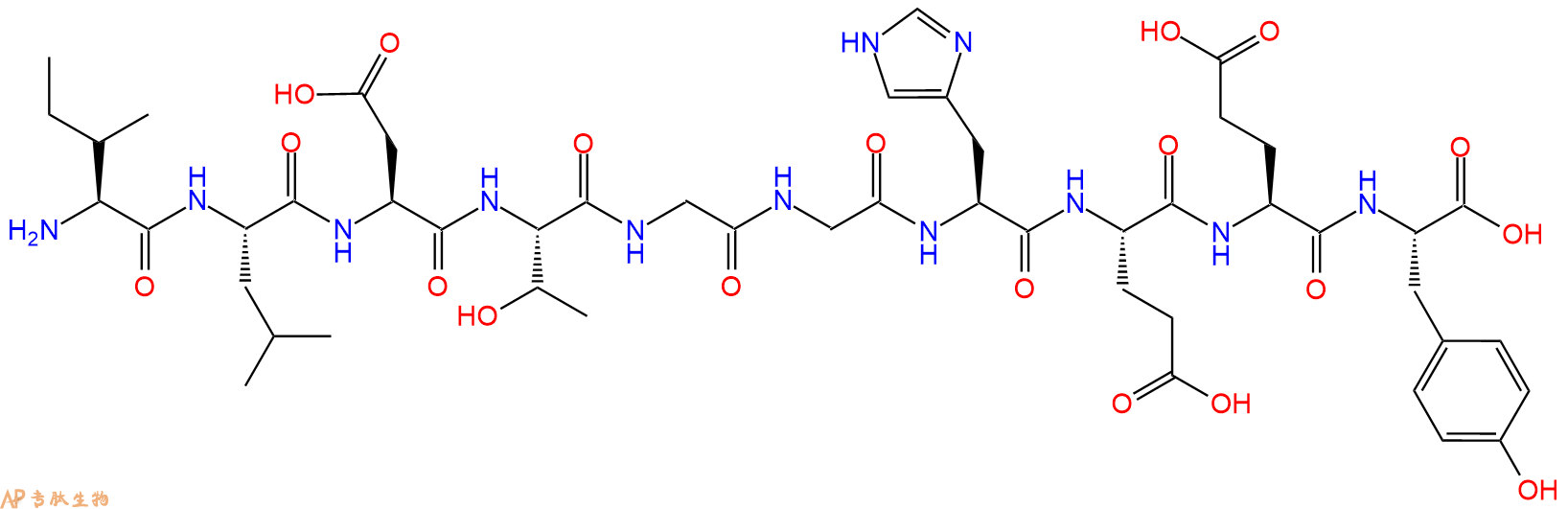 专肽生物产品H2N-Ile-Leu-Asp-Thr-Gly-Gly-His-Glu-Glu-Tyr-OH