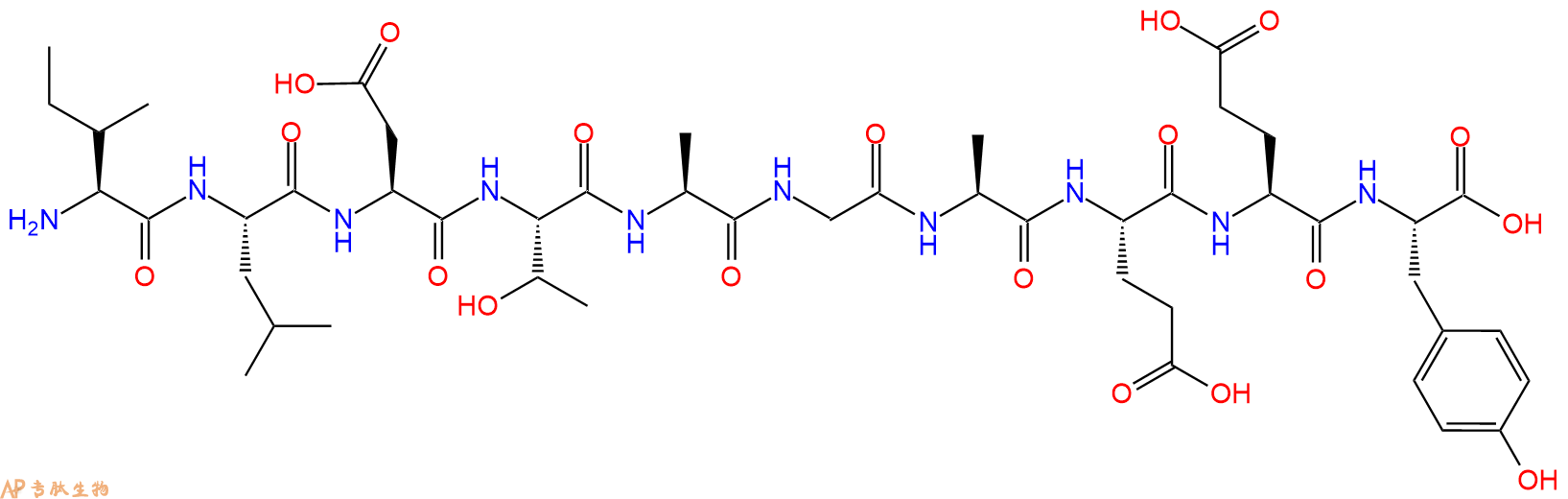 专肽生物产品H2N-Ile-Leu-Asp-Thr-Ala-Gly-Ala-Glu-Glu-Tyr-OH