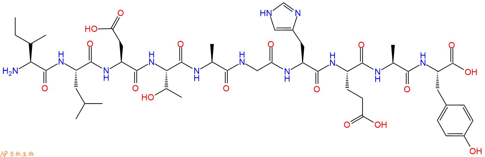 专肽生物产品H2N-Ile-Leu-Asp-Thr-Ala-Gly-His-Glu-Ala-Tyr-OH