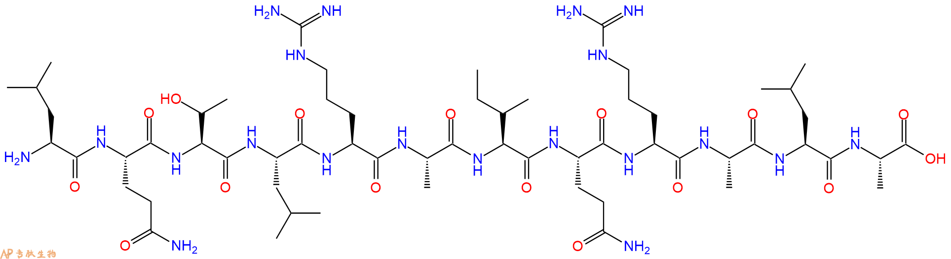 专肽生物产品H2N-Leu-Gln-Thr-Leu-Arg-Ala-Ile-Gln-Arg-Ala-Leu-Ala-OH