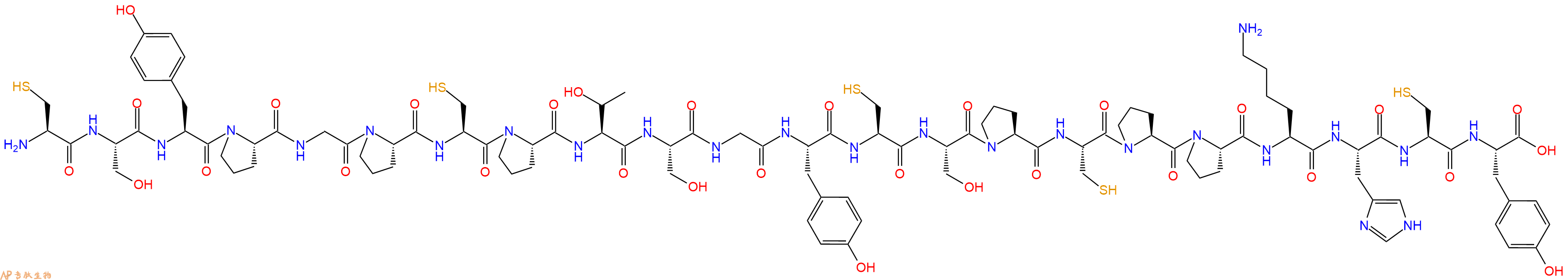 专肽生物产品H2N-Cys-Ser-Tyr-Pro-Gly-Pro-Cys-Pro-Thr-Ser-Gly-Tyr-Cys-Ser-Pro-Cys-Pro-Pro-Lys-His-Cys-Tyr-OH