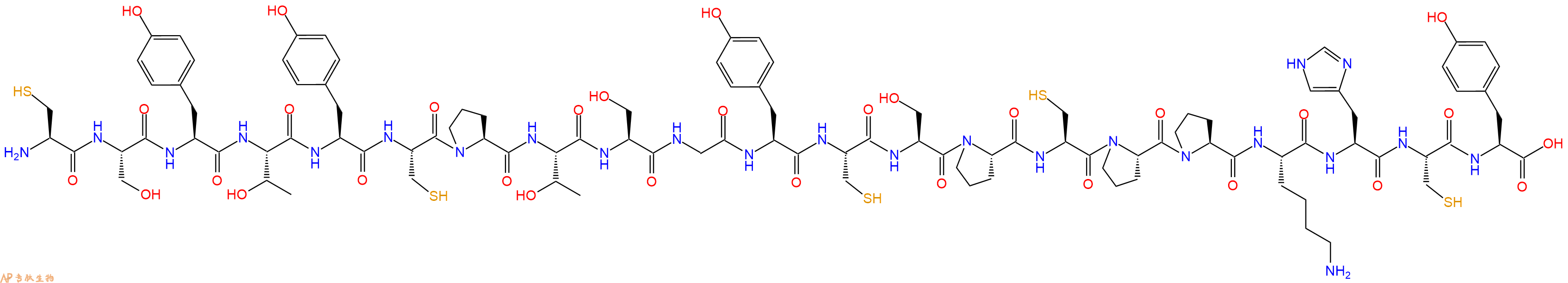 专肽生物产品H2N-Cys-Ser-Tyr-Thr-Tyr-Cys-Pro-Thr-Ser-Gly-Tyr-Cys-Ser-Pro-Cys-Pro-Pro-Lys-His-Cys-Tyr-OH