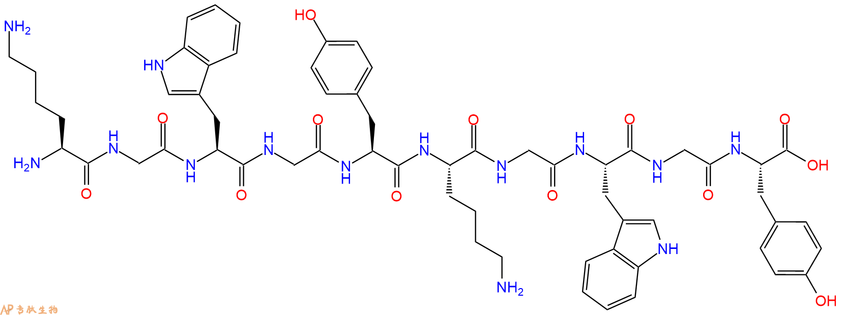 专肽生物产品H2N-Lys-Gly-Trp-Gly-Tyr-Lys-Gly-Trp-Gly-Tyr-OH