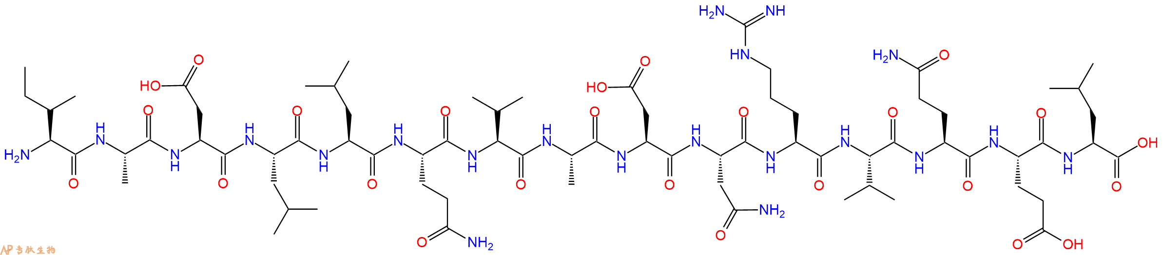 专肽生物产品H2N-Ile-Ala-Asp-Leu-Leu-Gln-Val-Ala-Asp-Asn-Arg-Val-Gln-Glu-Leu-OH