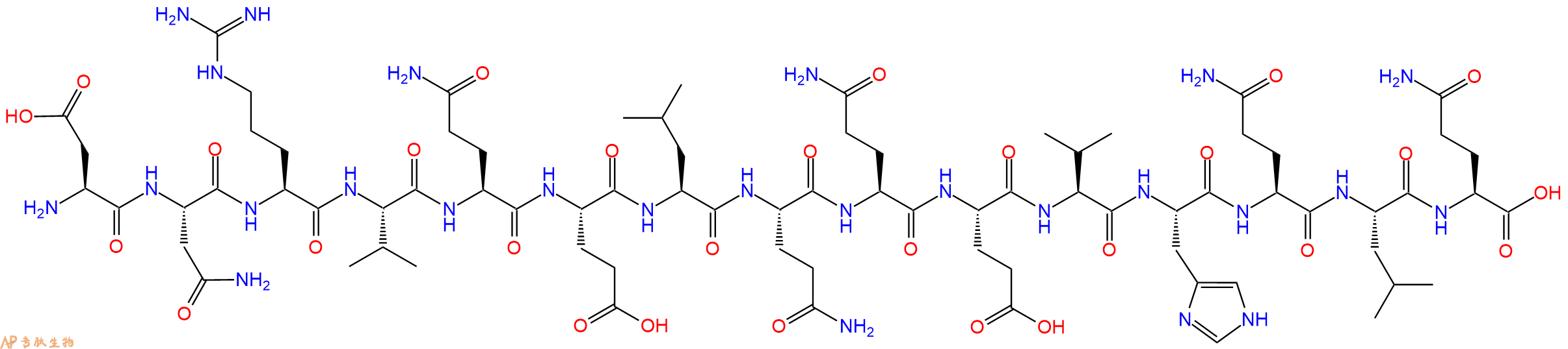 专肽生物产品H2N-Asp-Asn-Arg-Val-Gln-Glu-Leu-Gln-Gln-Glu-Val-His-Gln-Leu-Gln-OH
