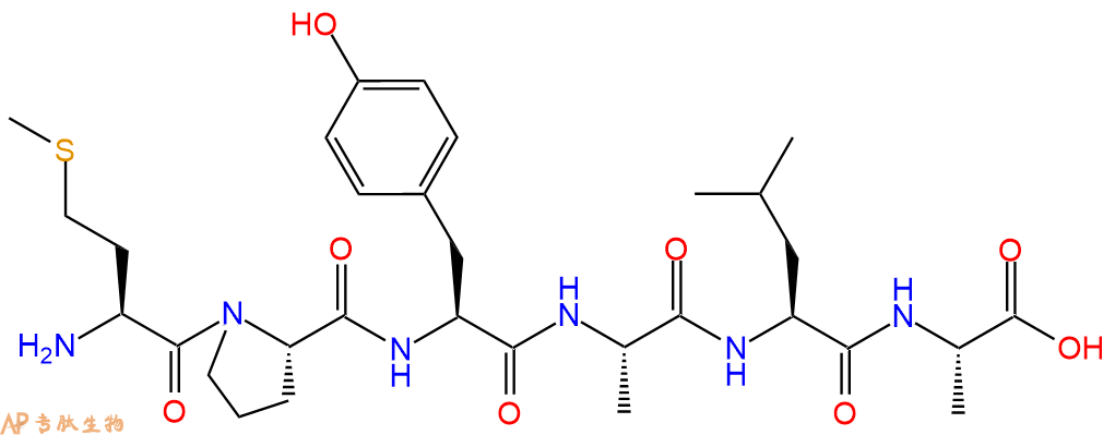 专肽生物产品H2N-Met-Pro-Tyr-Ala-Leu-Ala-OH