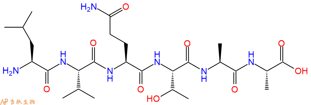 专肽生物产品H2N-Leu-Val-Gln-Thr-Ala-Ala-OH