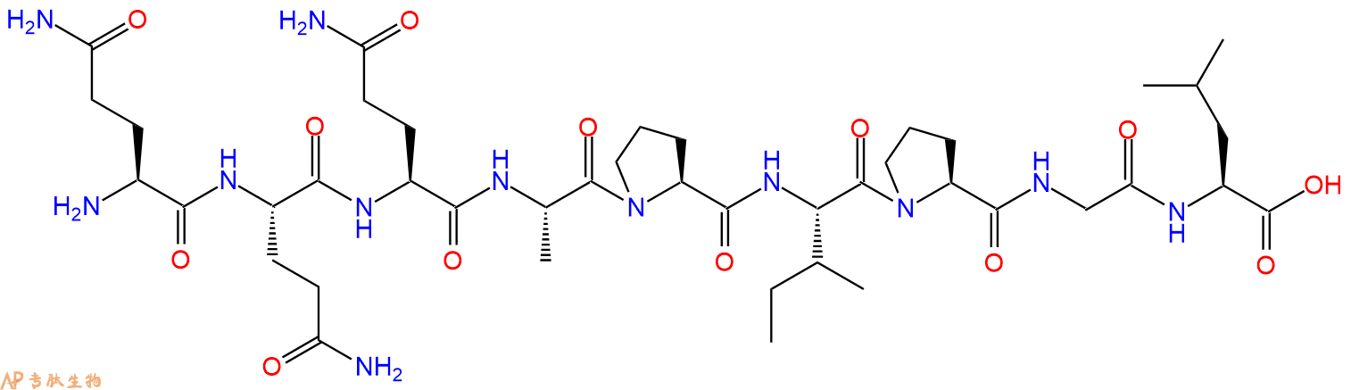 专肽生物产品H2N-Gln-Gln-Gln-Ala-Pro-Ile-Pro-Gly-Leu-OH