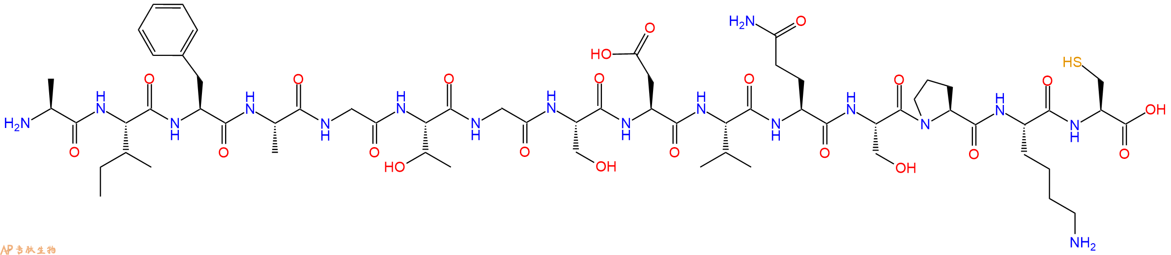 专肽生物产品H2N-Ala-Ile-Phe-Ala-Gly-Thr-Gly-Ser-Asp-Val-Gln-Ser-Pro-Lys-Cys-OH