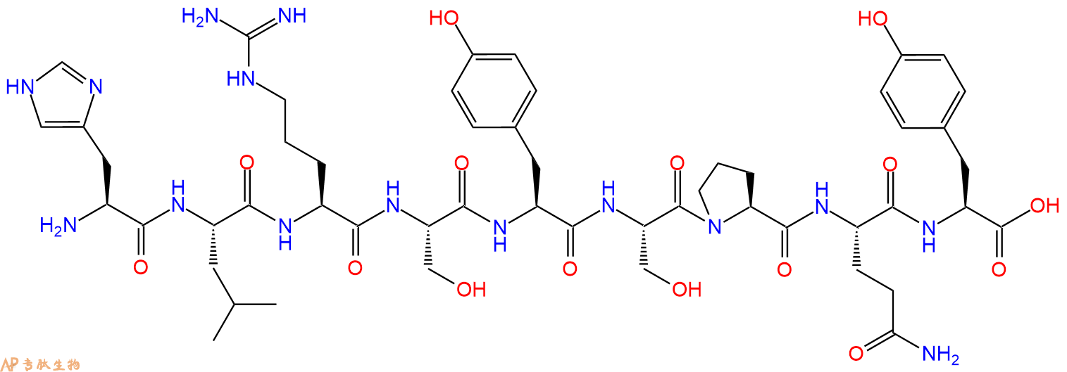 专肽生物产品H2N-His-Leu-Arg-Ser-Tyr-Ser-Pro-Gln-Tyr-OH