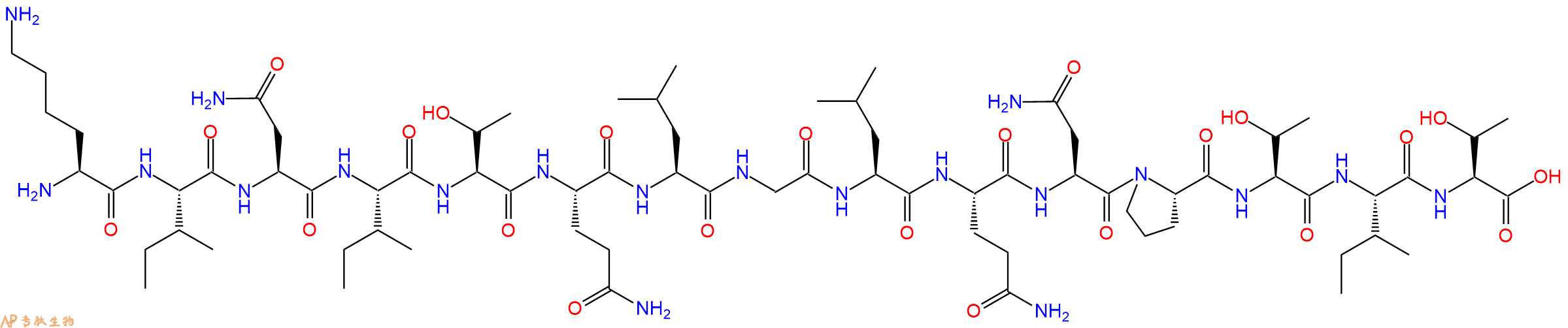 专肽生物产品H2N-Lys-Ile-Asn-Ile-Thr-Gln-Leu-Gly-Leu-Gln-Asn-Pro-Thr-Ile-Thr-OH