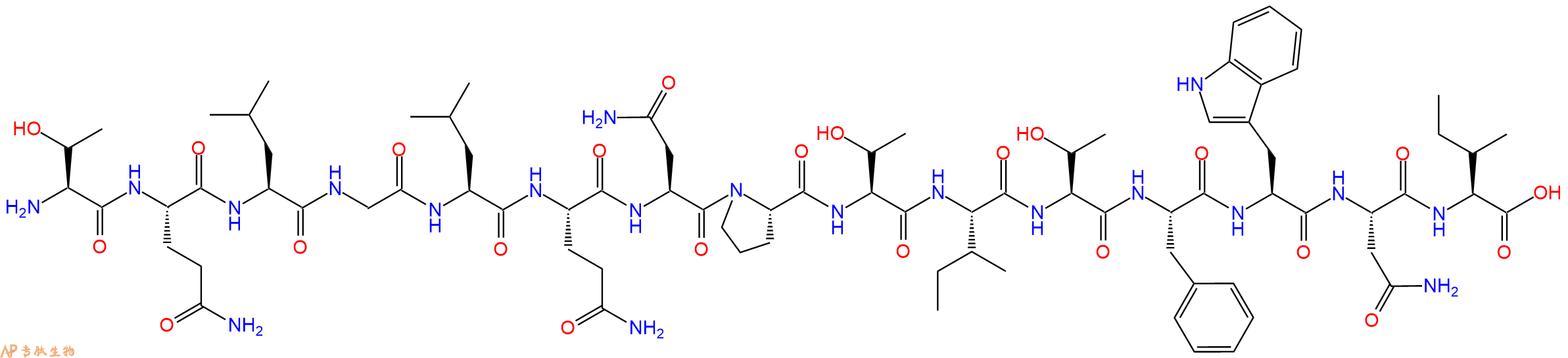 专肽生物产品H2N-Thr-Gln-Leu-Gly-Leu-Gln-Asn-Pro-Thr-Ile-Thr-Phe-Trp-Asn-Ile-OH
