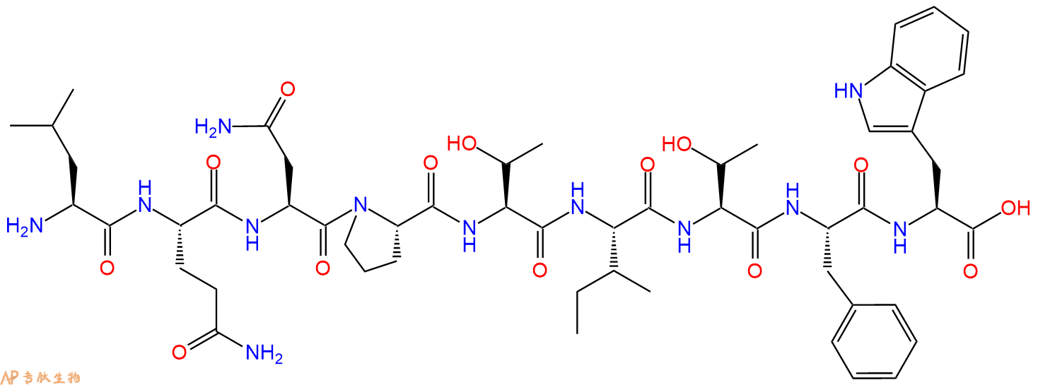 专肽生物产品H2N-Leu-Gln-Asn-Pro-Thr-Ile-Thr-Phe-Trp-OH
