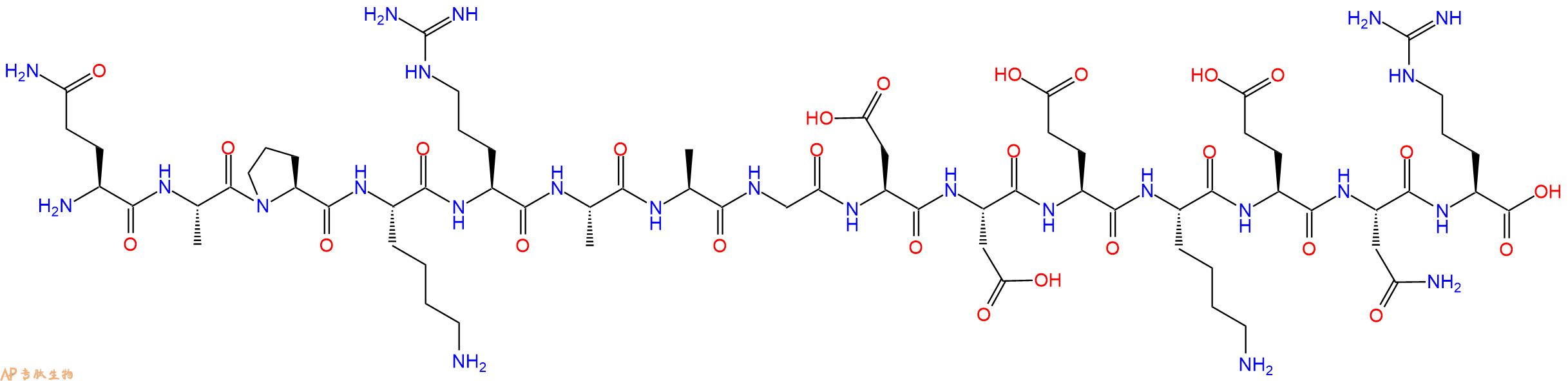 专肽生物产品H2N-Gln-Ala-Pro-Lys-Arg-Ala-Ala-Gly-Asp-Asp-Glu-Lys-Glu-Asn-Arg-OH