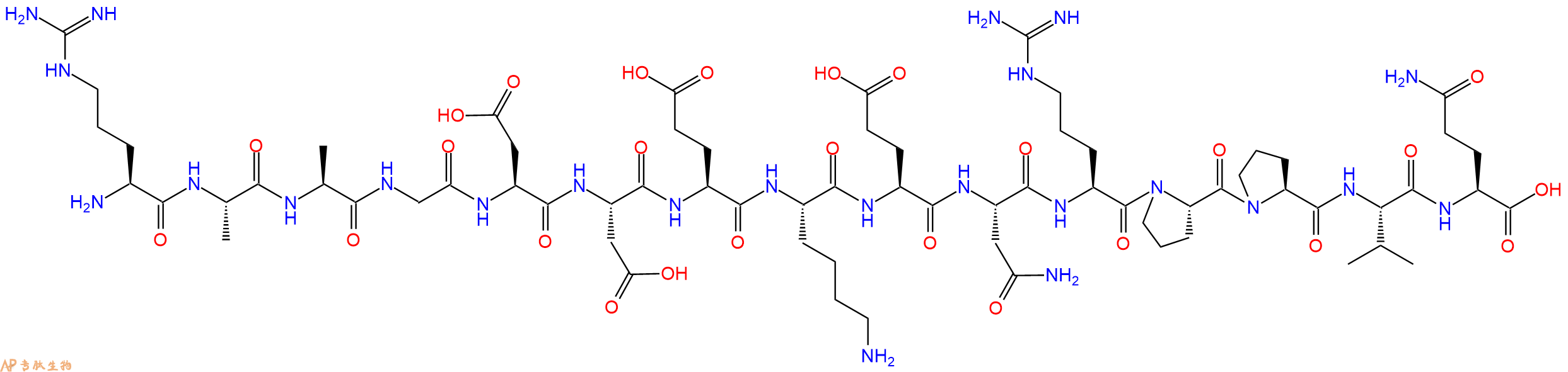 专肽生物产品H2N-Arg-Ala-Ala-Gly-Asp-Asp-Glu-Lys-Glu-Asn-Arg-Pro-Pro-Val-Gln-OH