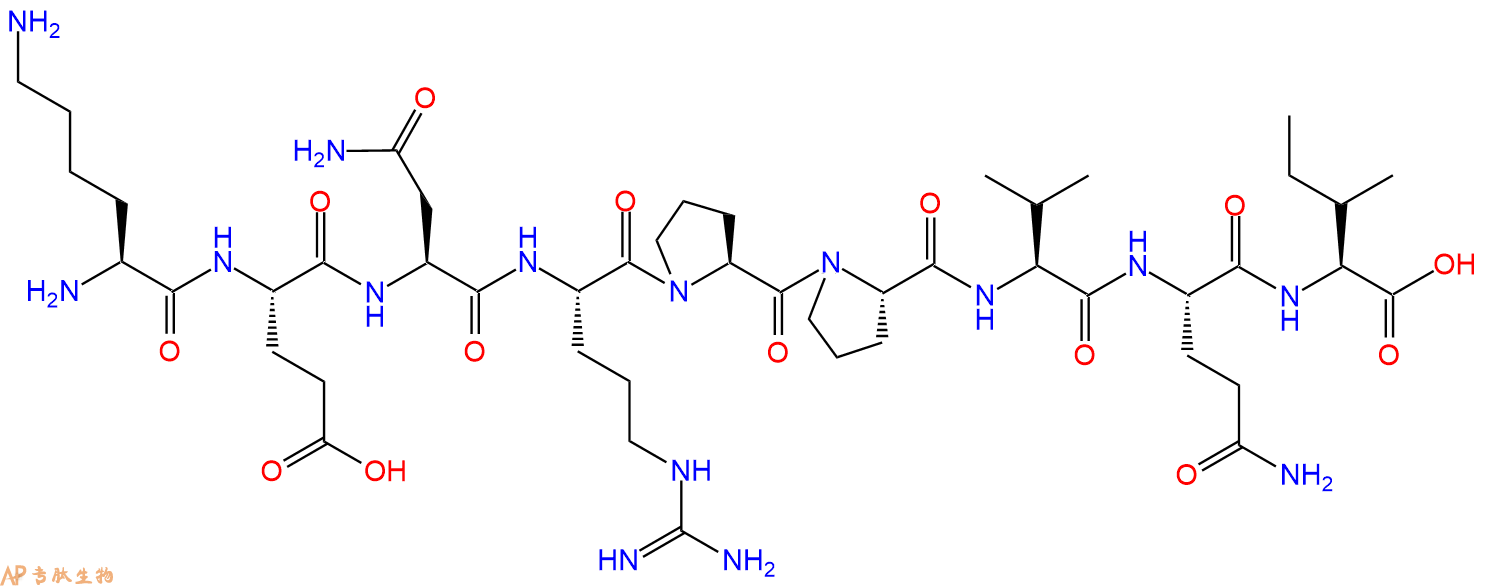 专肽生物产品H2N-Lys-Glu-Asn-Arg-Pro-Pro-Val-Gln-Ile-OH