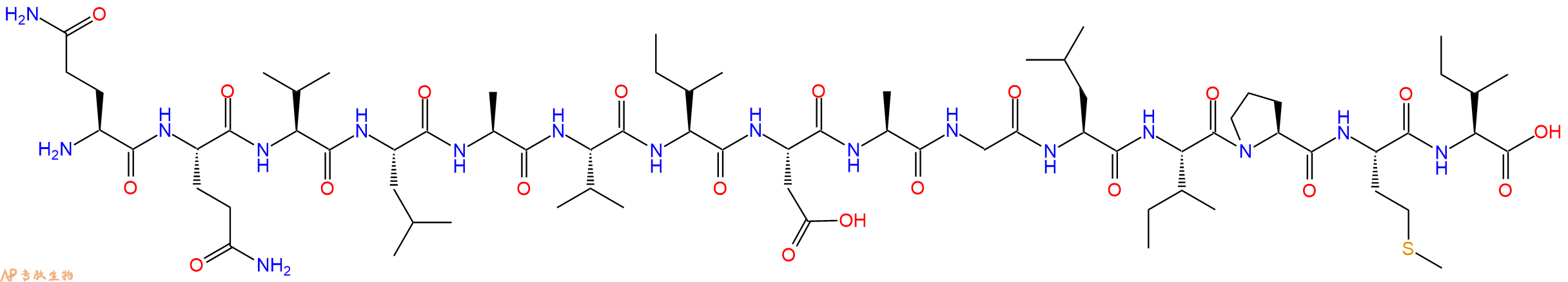 专肽生物产品H2N-Gln-Gln-Val-Leu-Ala-Val-Ile-Asp-Ala-Gly-Leu-Ile-Pro-Met-Ile-OH