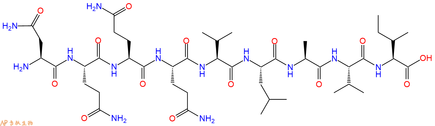 专肽生物产品H2N-Asn-Gln-Gln-Gln-Val-Leu-Ala-Val-Ile-OH