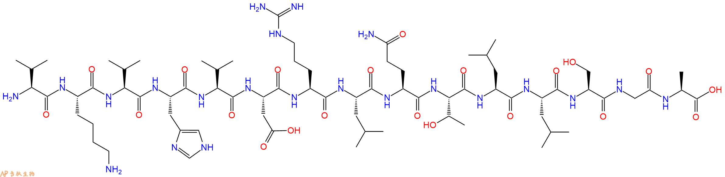 专肽生物产品H2N-Val-Lys-Val-His-Val-Asp-Arg-Leu-Gln-Thr-Leu-Leu-Ser-Gly-Ala-OH