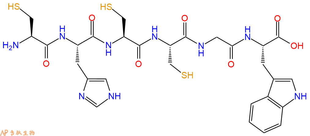 专肽生物产品H2N-Cys-His-Cys-Cys-Gly-Trp-OH