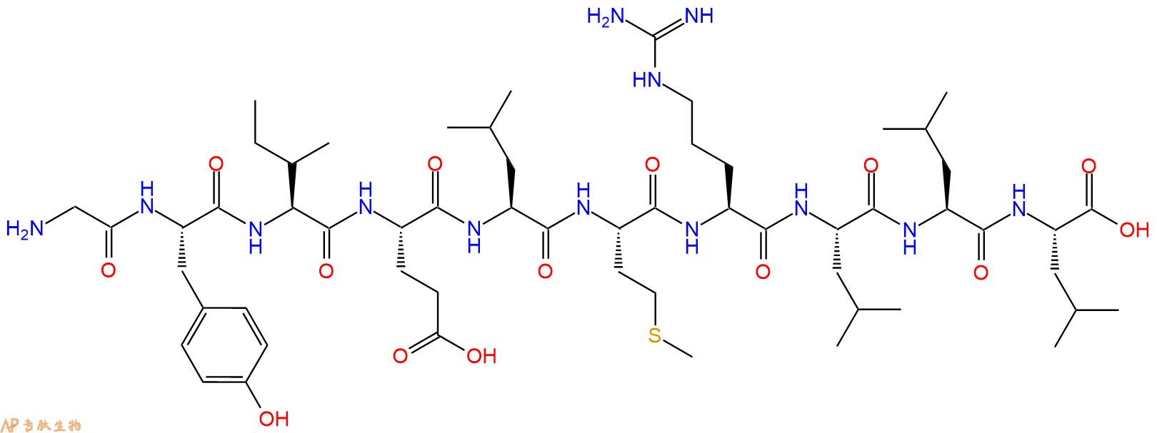 专肽生物产品H2N-Gly-Tyr-Ile-Glu-Leu-Met-Arg-Leu-Leu-Leu-OH