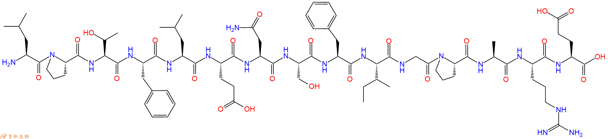 专肽生物产品H2N-Leu-Pro-Thr-Phe-Leu-Glu-Asn-Ser-Phe-Ile-Gly-Pro-Ala-Arg-Glu-OH