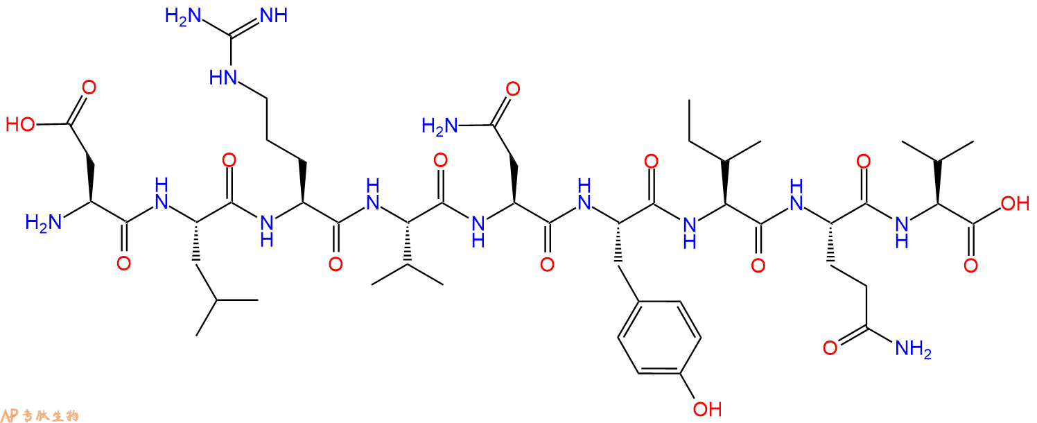 专肽生物产品H2N-Asp-Leu-Arg-Val-Asn-Tyr-Ile-Gln-Val-OH