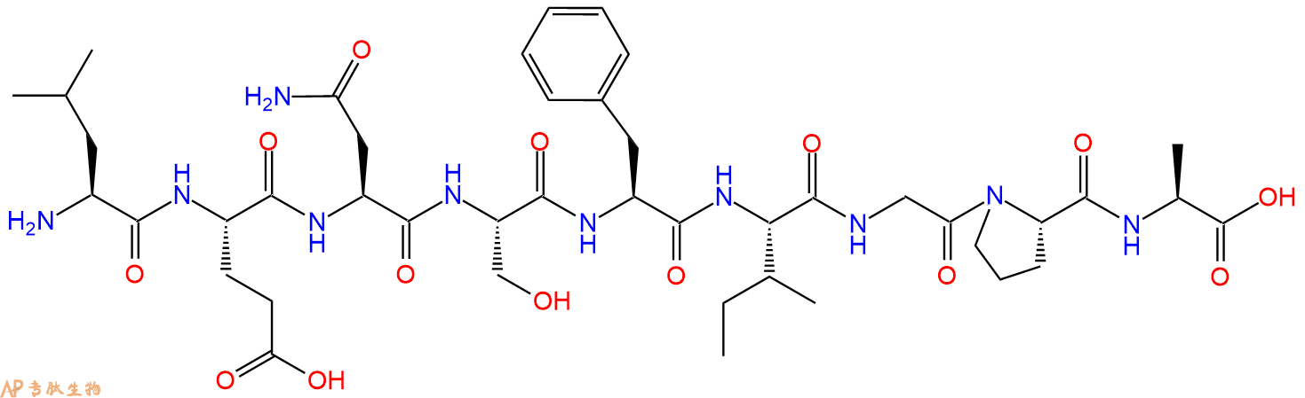 专肽生物产品H2N-Leu-Glu-Asn-Ser-Phe-Ile-Gly-Pro-Ala-OH