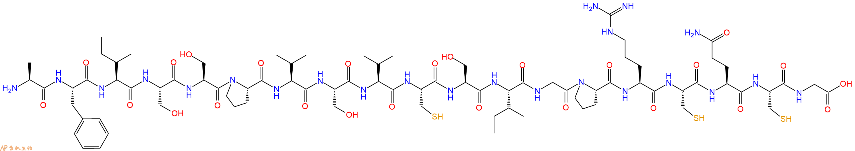 专肽生物产品H2N-Ala-Phe-Ile-Ser-Ser-Pro-Val-Ser-Val-Cys-Ser-Ile-Gly-Pro-Arg-Cys-Gln-Cys-Gly-OH